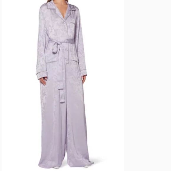 BOTTEGA VENETA lilAc viscose 2018 FLORAL JACQUARD Jumpsuit, Size 42, Large, NWT - Picture 2 of 15